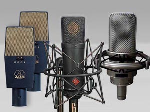 Auszug Grossmembranmikrofone von Studio96 - AKG C414, TML193, TLM103, AKG C4000